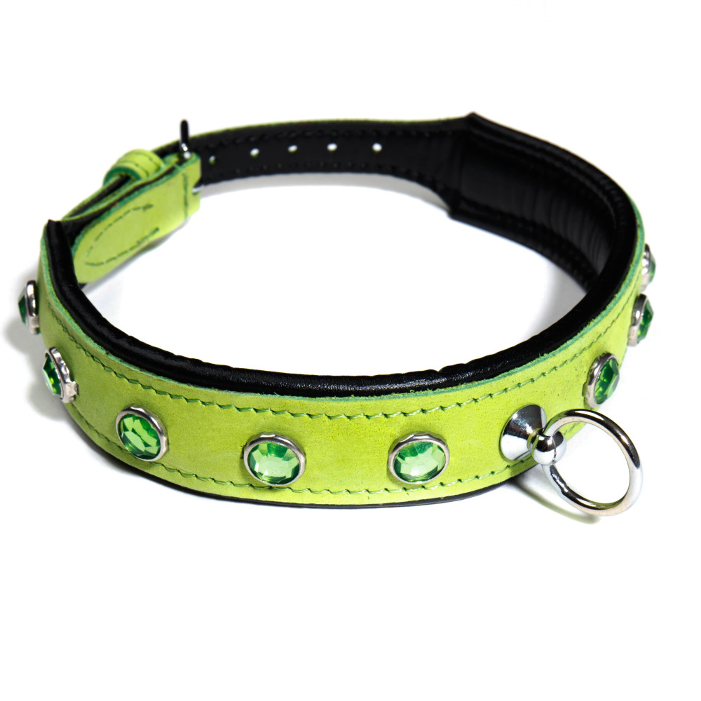 Нашийник Шкіряний салатовий Голландія ручна робота (28572), zoom