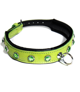Ошейник кожаный салатовый Голландия ручная работа - No Taboo