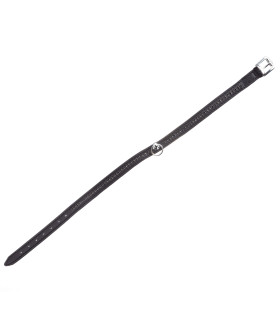 Ошейник тонкий кожаный со стразами Голландия ручная работа - No Taboo