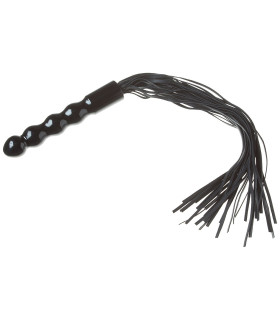 Батіг Шкіряний з хвилястою ручкою, чорний - No Taboo