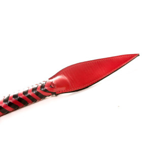 Короткий кнут (плеть снейк) из натуральной кожи черно-красный Голландия ручная работа - No Taboo