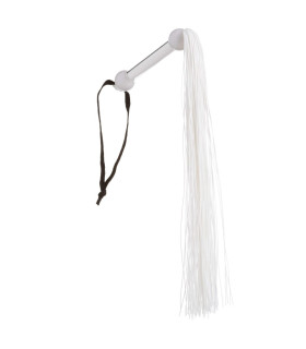 Флоггер (плетка) белый с прозрачной ручкой NO TABOO, 100% медицинский силикон - No Taboo