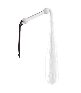 Флоггер (плетка) белый с прозрачной ручкой NO TABOO, 100% медицинский силикон - No Taboo