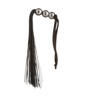 Флоггер с тремя металлическими шарами IDEA SM с тонким хвостом, черный, 19 см - No Taboo