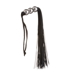 Флоггер с тремя металлическими шарами IDEA SM с тонким хвостом, черный, 19 см - No Taboo