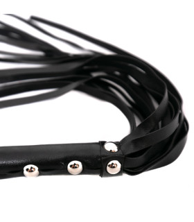 Флоггер (плетка) черный с заклепками - No Taboo