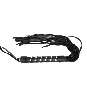 Флоггер (плетка) черный, с заклепками 64,5 см. - No Taboo