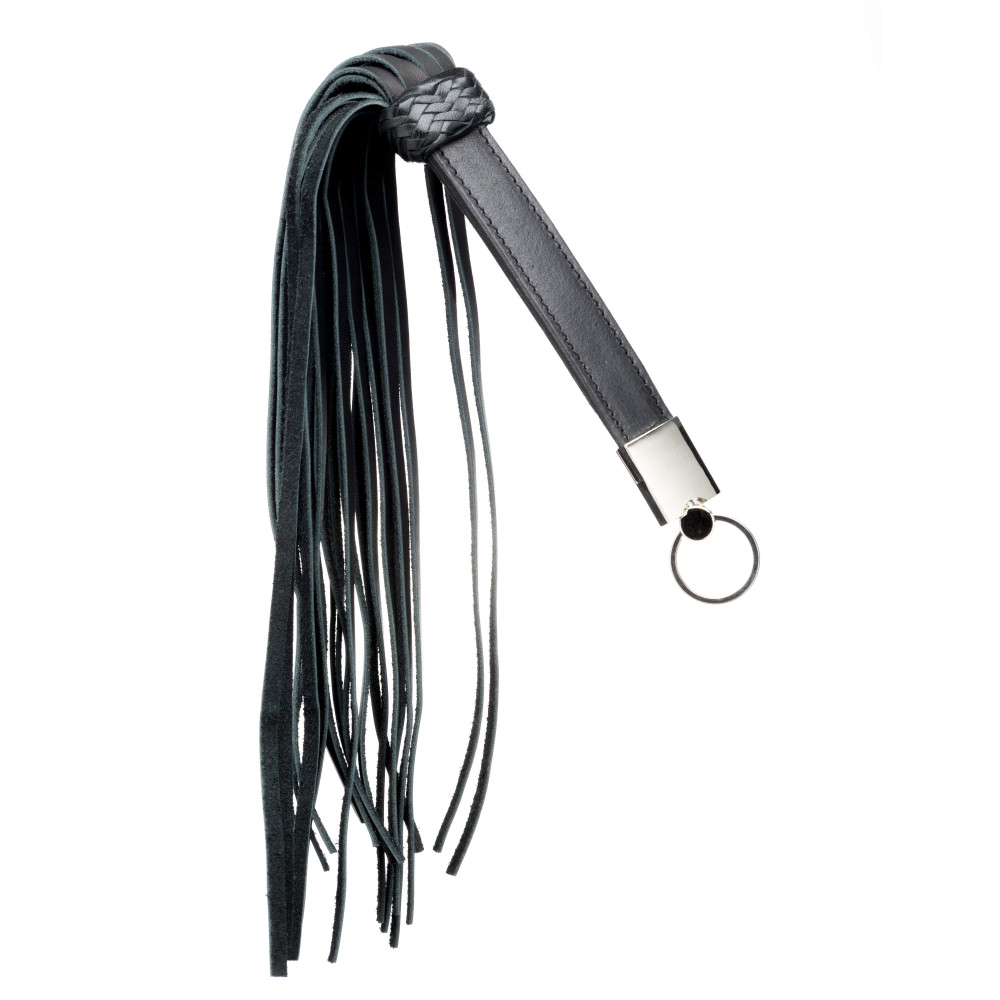 Флоггер (батіг) зі шкіри теляти з металевим кільцем 24 хвоста, Голландія ручна робота (34988), zoom