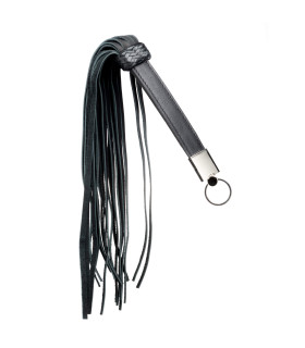 Флоггер (плетка) из кожи теленка с металлическим кольцом 24 хвоста,Голландия ручная работа - No Taboo