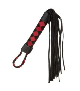 Флоггер (батіг) червоно-чорний замш 22 см ручка ромб - No Taboo