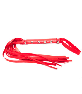 Флоггер (батіг) червоний з заклепками, NO TABOO - No Taboo