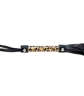 Флоггер (батіг) леопардова ручка золото - No Taboo