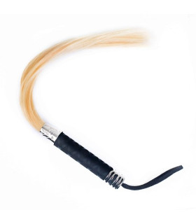 Кнут из конского волоса IDEA SM с силиконовой ручкой, черный, 40 см - No Taboo