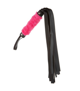 Флоггер (батіг) з хутряною ручкою рожевий - No Taboo