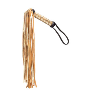 Флоггер (плетка) золотистый, из кожи, Голландия, ручная работа - No Taboo