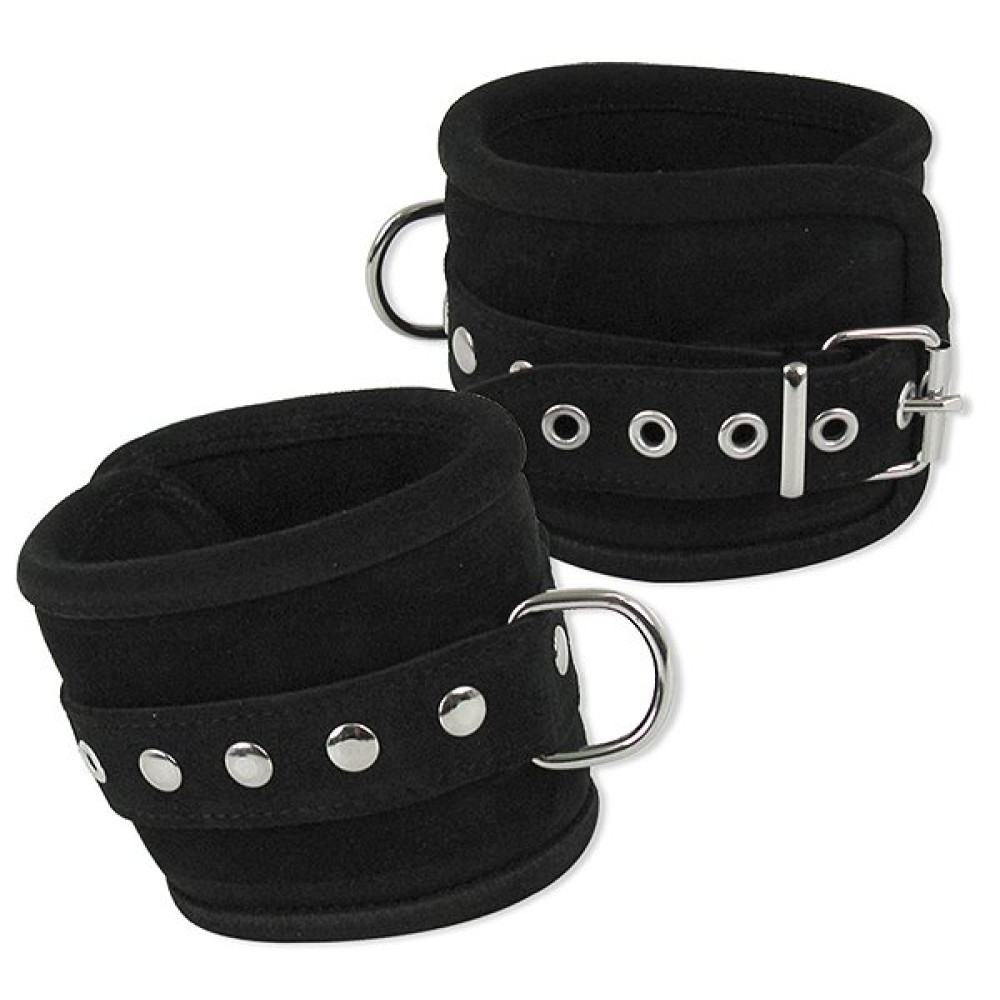 Поножі без ланцюгів на ноги Zado з натуральної шкіри, чорного кольору (13627), zoom