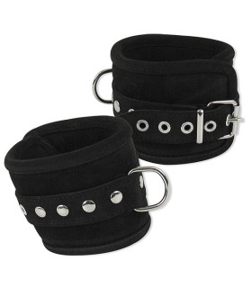 Поножі без ланцюгів на ноги Zado з натуральної шкіри, чорного кольору - No Taboo