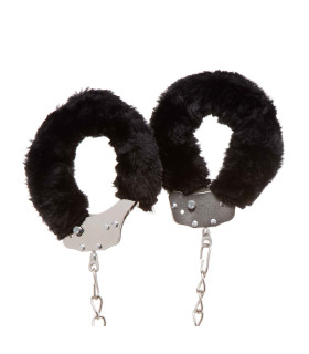 Металлические наручники IDEA SM с черным искусственным мехом, серебристые, 30 см - No Taboo