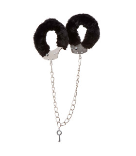 Металлические наручники IDEA SM с черным искусственным мехом, серебристые, 30 см - No Taboo