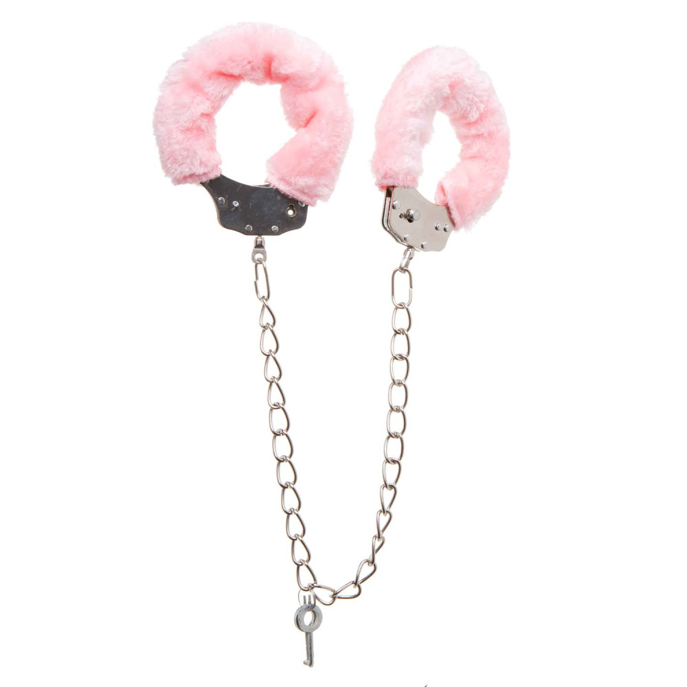 Поножи розовые металл с мехом NO TABOO (33089), zoom