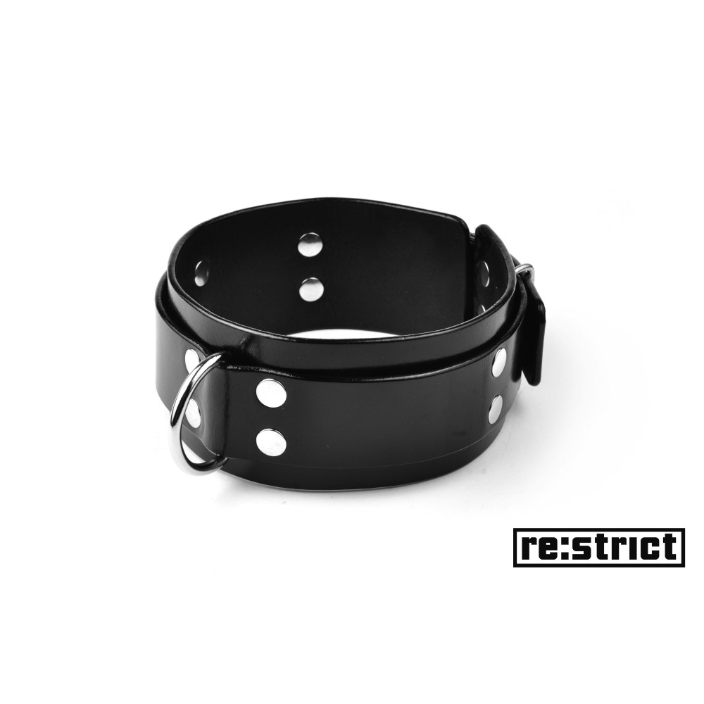 RE:STRICT Ошейник c кольцом (широкий, глянец) S/M (23425), zoom