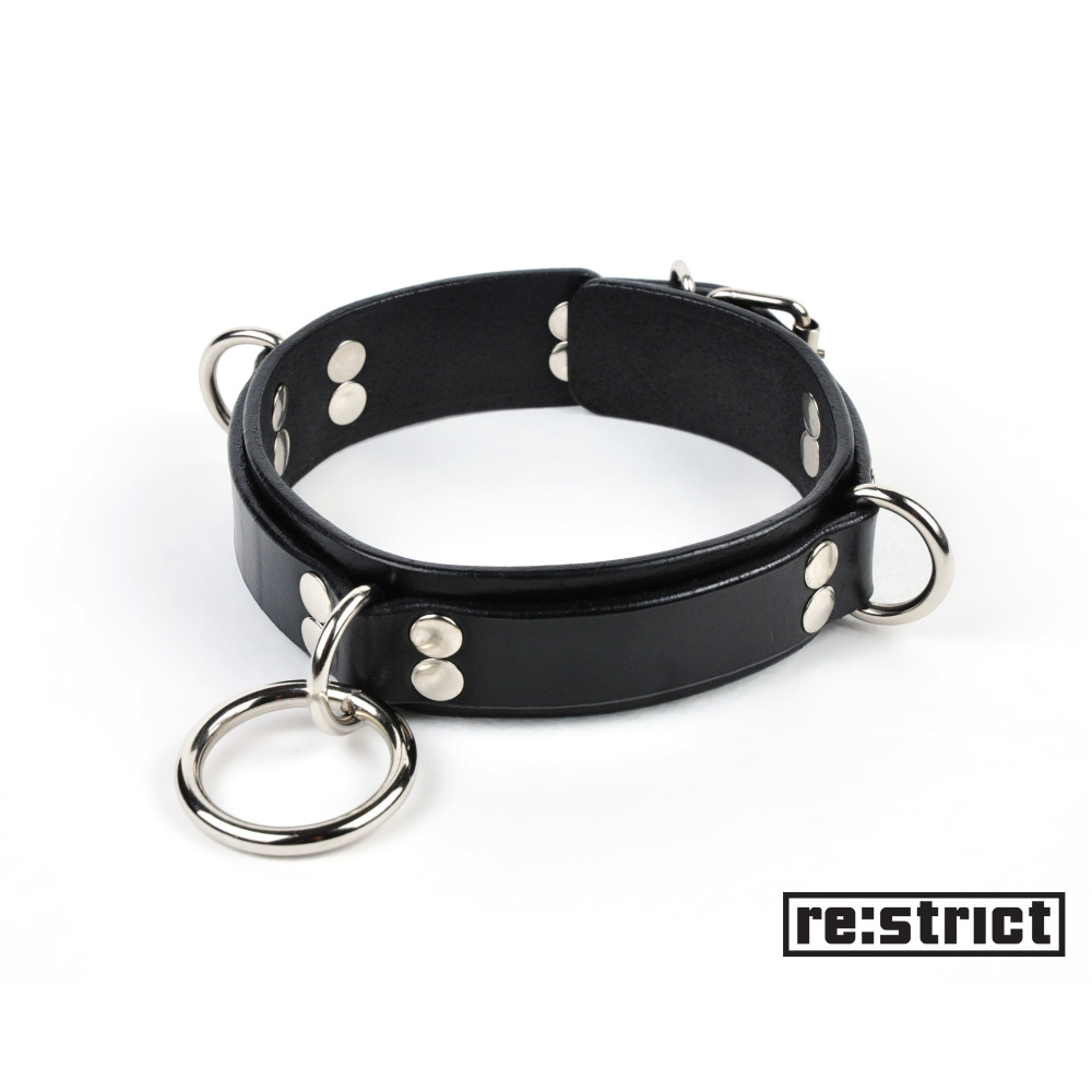 RE:STRICT Ошейник с кольцом (тонкий, глянец) S/M (23422), zoom
