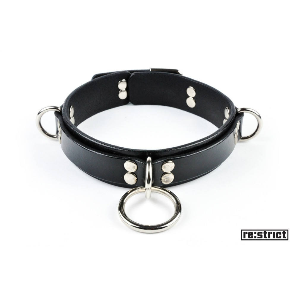 RESTRICT Ошейник с кольцом (тонкий, матовый) M/L (23427), zoom