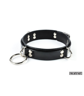 RESTRICT Ошейник с кольцом (тонкий, матовый) M/L - No Taboo