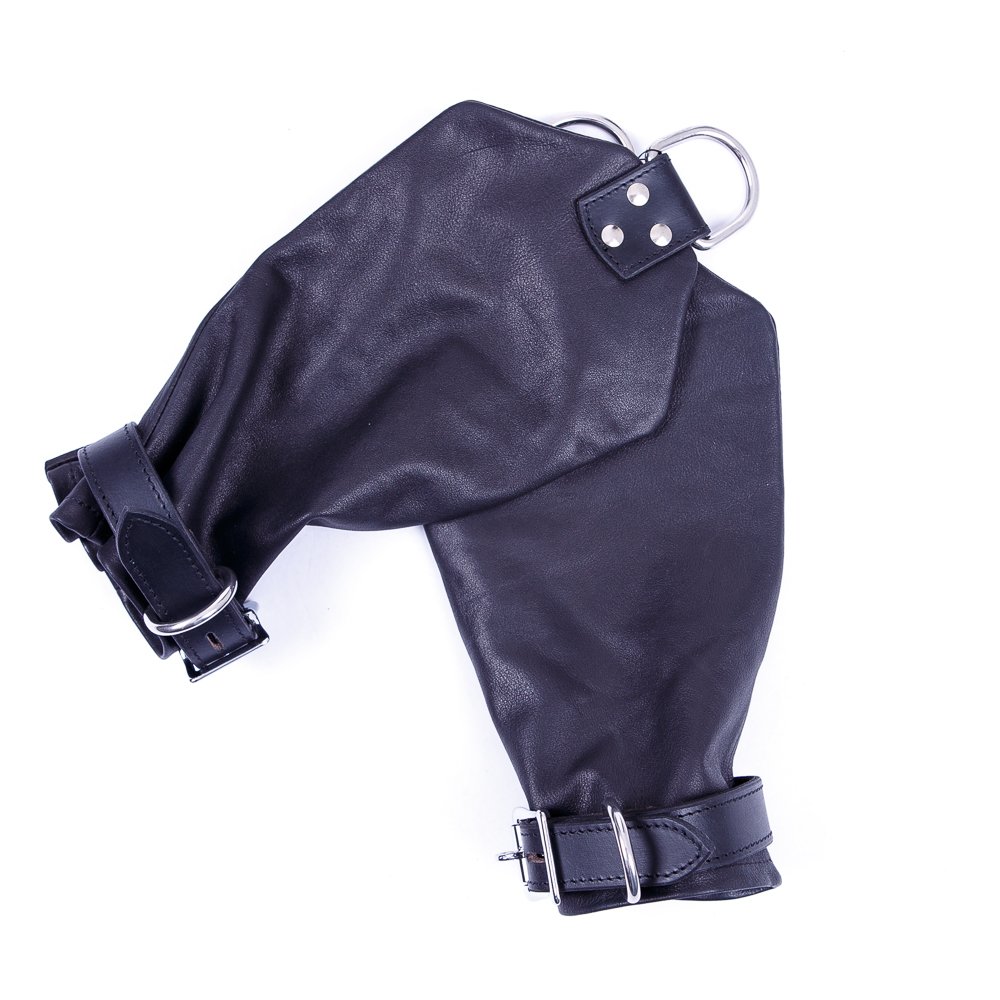 Рукавицы для подвешивания кожа Голландия черная ручная работа (26310), zoom