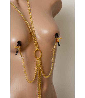 Сбруя из цепей с зажимами для сосков и половых губ NO TABOO - No Taboo