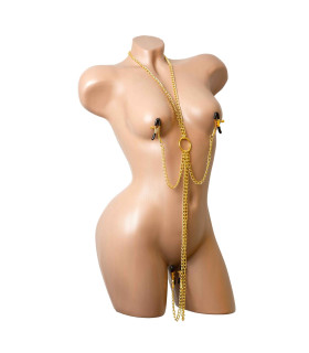 Сбруя из цепей с зажимами для сосков и половых губ NO TABOO - No Taboo