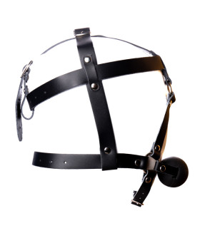 Сбруя на голову с кляпом черная - No Taboo