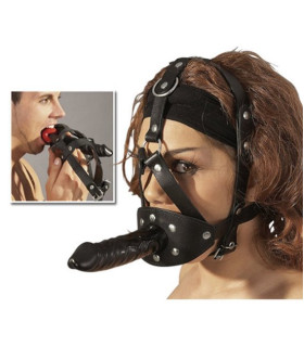 Збруя на голову з кляпом і фалоімітатором - No Taboo