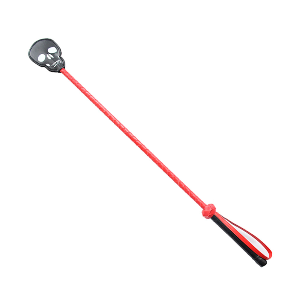 Стек в виде черепа IDEA SM из искусственной кожи, красно-чёрный, 61 см (33131), zoom