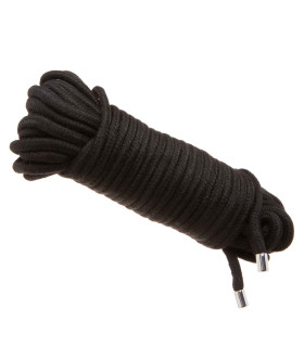 Веревка для шибари черная с металлическими наконечниками 20 м. NO TABOO - No Taboo