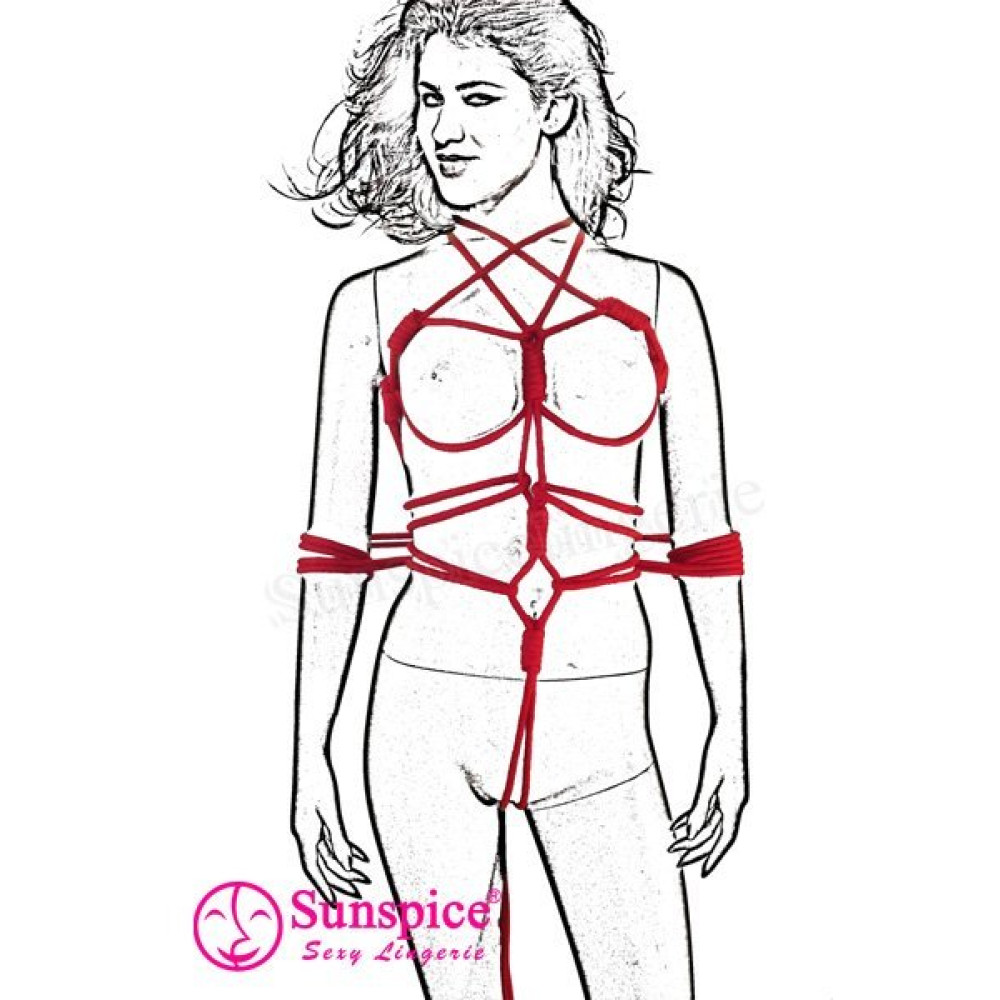 Веревка для шибари красная (25917), zoom
