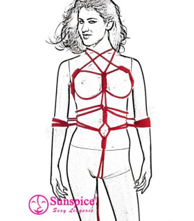 Веревка для шибари красная - No Taboo