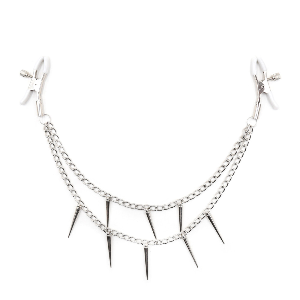 Зажимы для сосков с цепочкой и шипами NO TABOO (34379), zoom