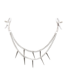 Зажимы для сосков с цепочкой и шипами NO TABOO - No Taboo