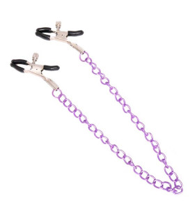 Зажимы для сосков с фиолетовой цепочкой NO TABOO - No Taboo