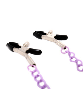 Зажимы для сосков с фиолетовой цепочкой NO TABOO - No Taboo