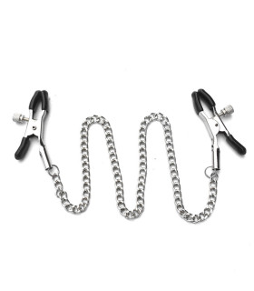 Зажимы для сосков сталь серебро на цепочке NO TABOO - No Taboo