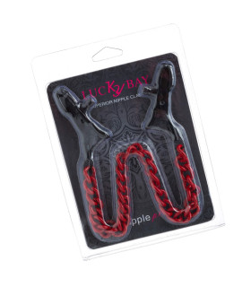 Затискачі на соски з регулятором і червоним ланцюгом NO TABOO - No Taboo