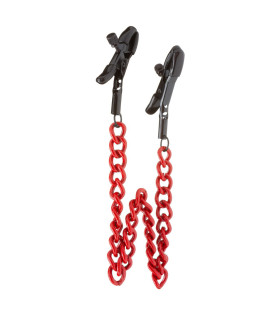 Затискачі на соски з регулятором і червоним ланцюгом NO TABOO - No Taboo