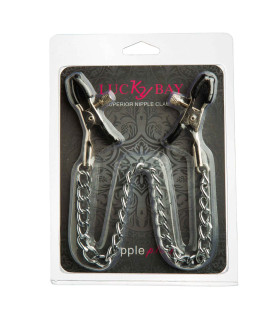 Затискачі на соски з ланцюжком 27 см метал Nipple play NO TABOO - No Taboo