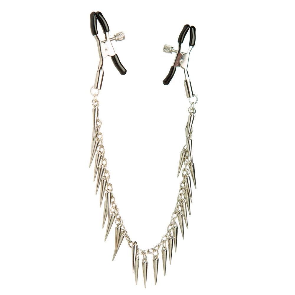 Зажимы на соски металл, цепочка с шипами Nipple play NO TABOO (33019), zoom