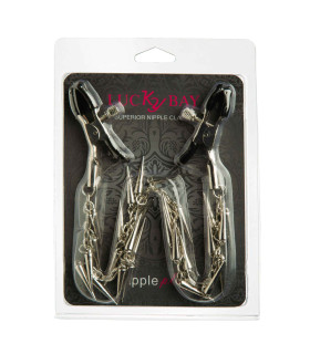Зажимы на соски металл, цепочка с шипами Nipple play NO TABOO - No Taboo