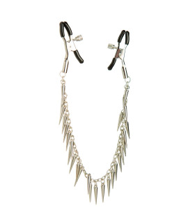 Зажимы на соски металл, цепочка с шипами Nipple play NO TABOO - No Taboo