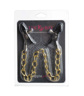 Затискачі на соски ланцюжок 27 см золото Nipple play NO TABOO - No Taboo