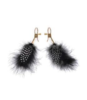 Зажимы на соски FF GOLD NIPPLE CLAMPS BLACK - No Taboo